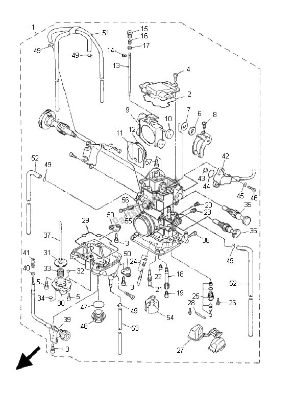 Todas las partes para Carburador de Yamaha YZ 426F 2001