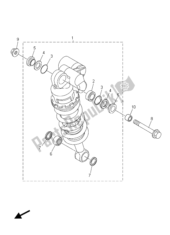 Todas las partes para Suspensión Trasera de Yamaha YZF R1M 1000 2015
