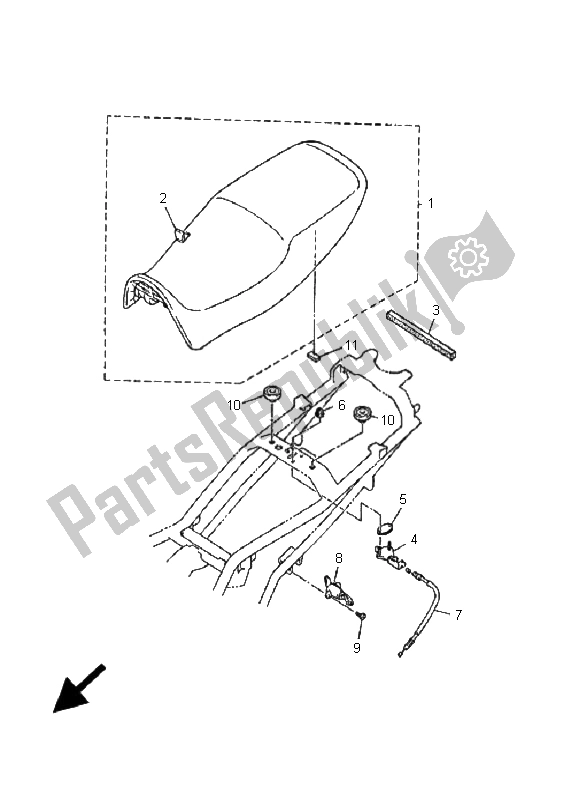 Toutes les pièces pour le Siège du Yamaha XJ 600N 2001