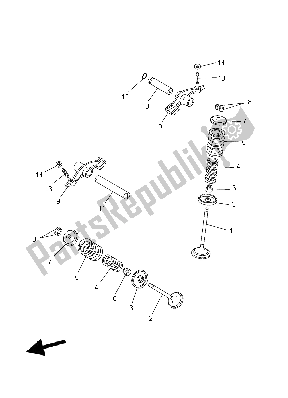 All parts for the Valve of the Yamaha YBR 250 2009