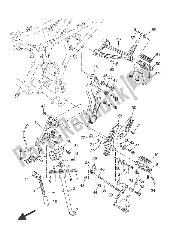 Todas as partes de Suporte E Apoio Para Os Pés do Yamaha MT-07 Tracer ABS 700 2016