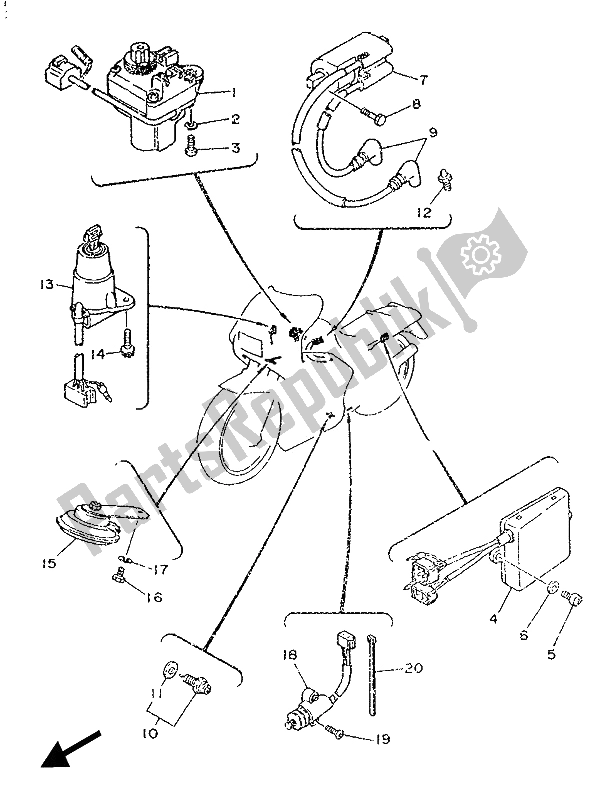 Tutte le parti per il Elettrico 2 del Yamaha TZR 250 1989