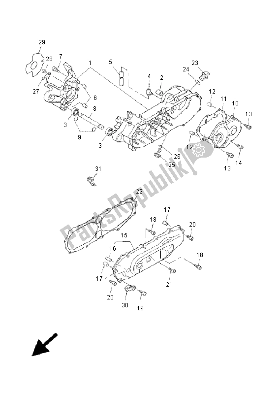 Todas las partes para Caja Del Cigüeñal de Yamaha EW 50N Slider 2009