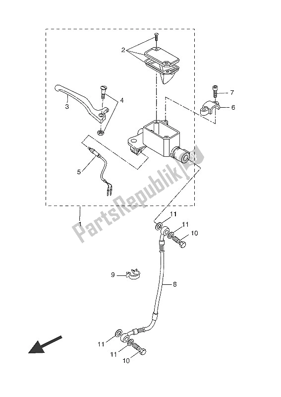 All parts for the Front Master Cylinder of the Yamaha CW 50N 2016