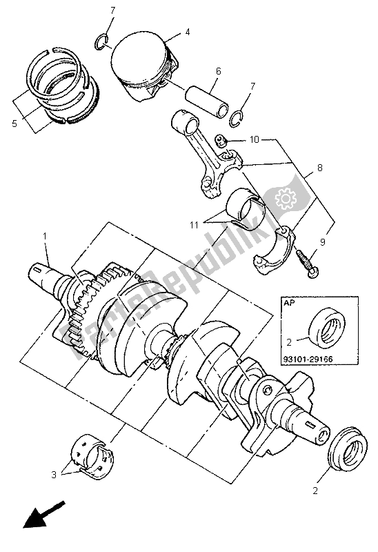 Toutes les pièces pour le Vilebrequin Et Piston du Yamaha YZF 600R Thundercat 1997