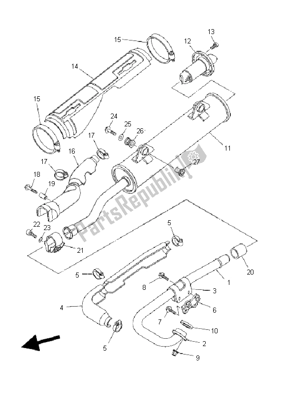 All parts for the Exhaust of the Yamaha YFM 350 FA Bruin 4X4 2006