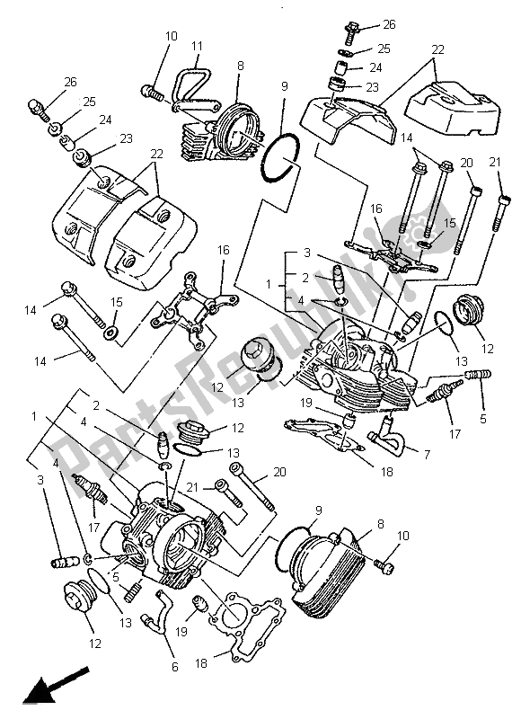 Todas las partes para Cabeza De Cilindro de Yamaha XV 250 Virago 1996