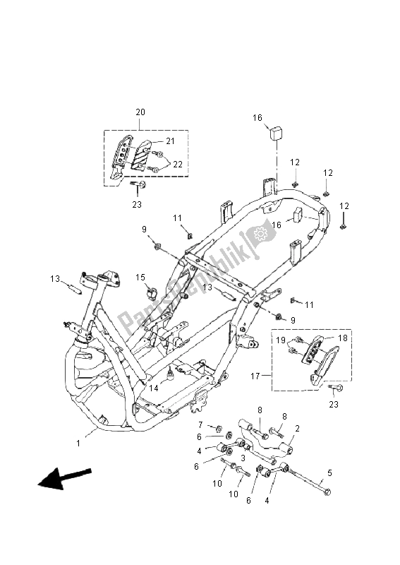 Tutte le parti per il Telaio del Yamaha VP 250 X City 2011