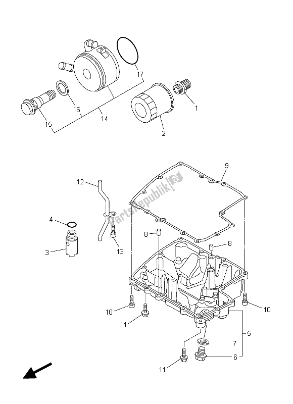 All parts for the Oil Cleaner of the Yamaha FZ8 N 800 2015