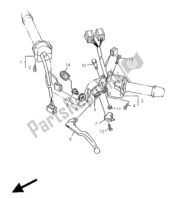 Todas las partes para Interruptor De Palanca Y Palanca de Yamaha XJ 600N 1998