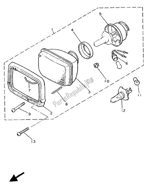 Todas las partes para Faro de Yamaha XJ 900F 1992