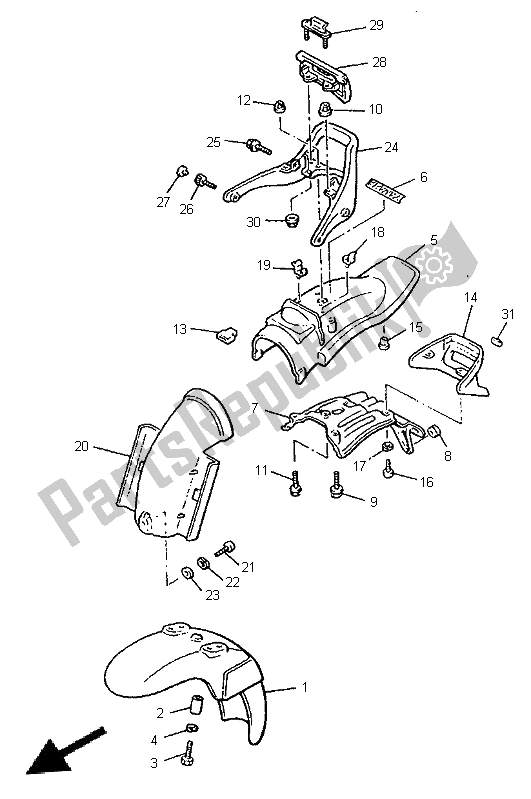 Tutte le parti per il Parafango del Yamaha V MAX 12 1200 1996