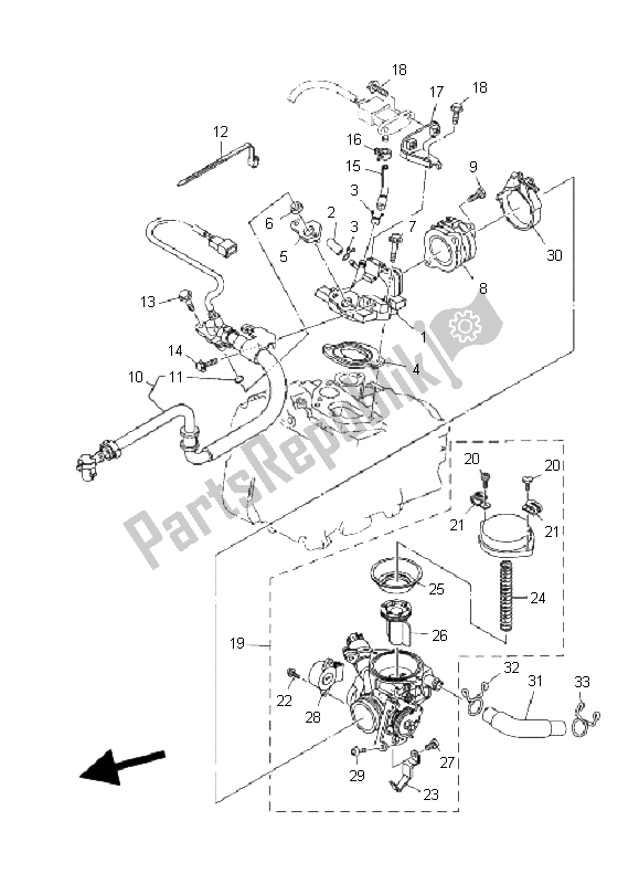 All parts for the Intake of the Yamaha YP 400 Majesty 2011