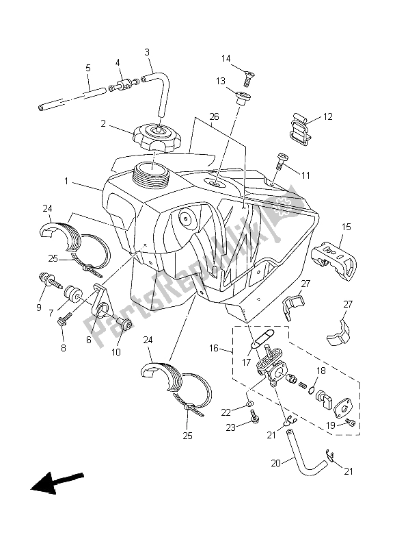 Toutes les pièces pour le Réservoir D'essence du Yamaha YZ 125 2004