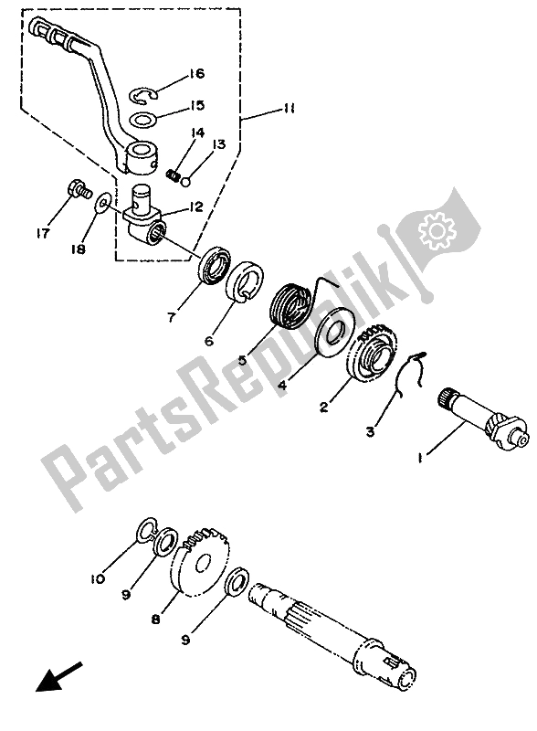 Toutes les pièces pour le Entrée du Yamaha YZ 80 LC LW 1994