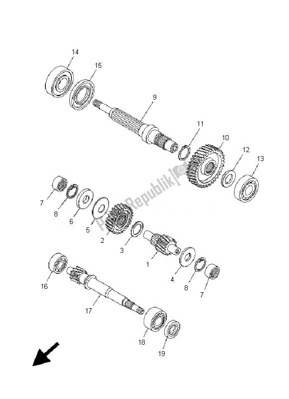 All parts for the Transmission of the Yamaha YP 400A Majesty 2007