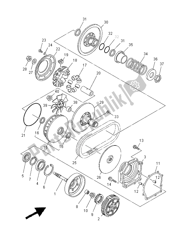 All parts for the Clutch of the Yamaha YXR 700F 2012