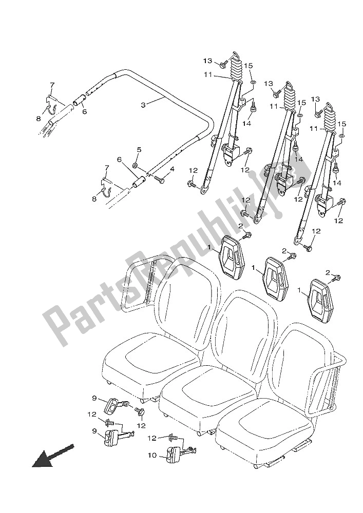 Todas las partes para Asiento 2 de Yamaha YXM 700E 2016