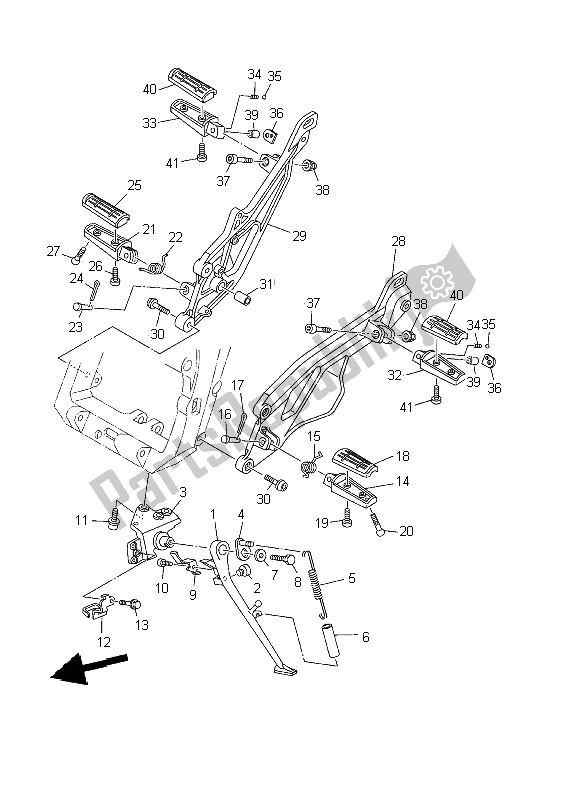 Todas las partes para Soporte Y Reposapiés de Yamaha TDM 900 2002