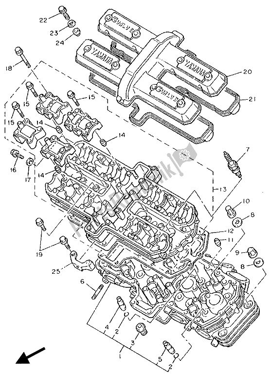 Tutte le parti per il Testata del Yamaha FZ 750 Genesis 1989