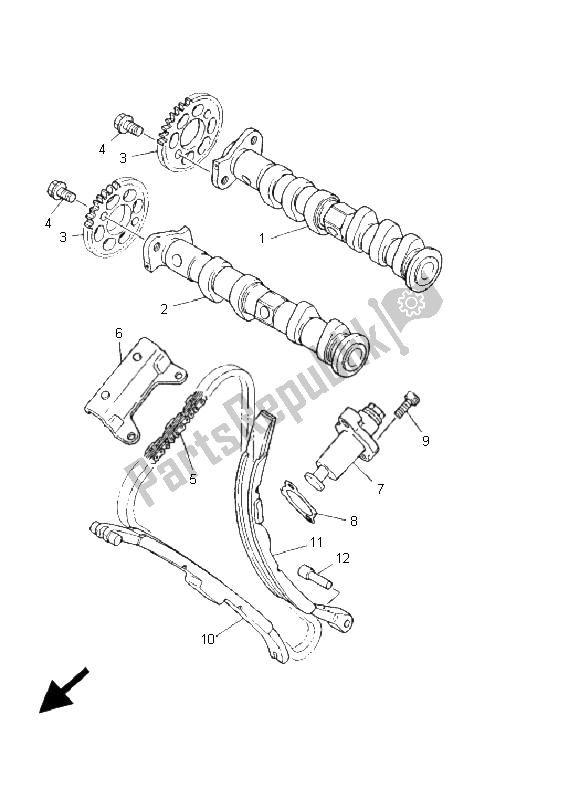 Todas las partes para árbol De Levas Y Cadena de Yamaha TDM 850 2000