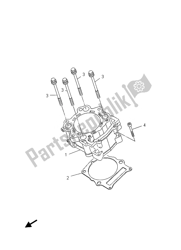 All parts for the Cylinder of the Yamaha YFM 550 Fgpled Grizzly 4X4 Yamaha Black 2013