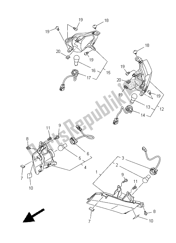 Alle onderdelen voor de Knipperlicht van de Yamaha XP 500 2014