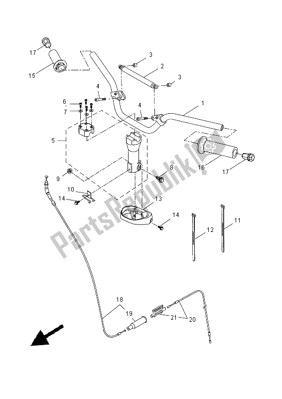 Todas as partes de Manivela E Cabo De Direção do Yamaha NS 50N 2014