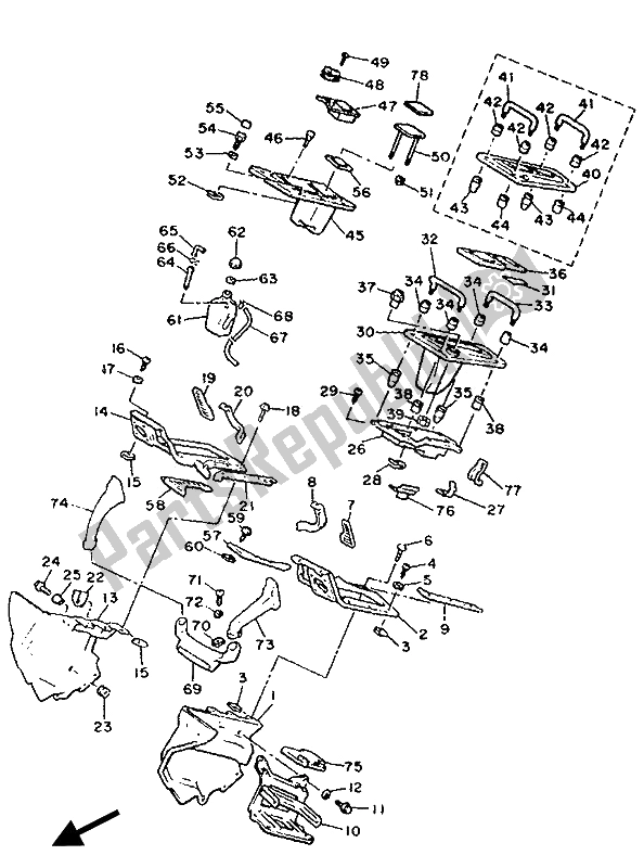 Toutes les pièces pour le Capot 2 du Yamaha XVZ 13 TD Venture Royal 1300 1990