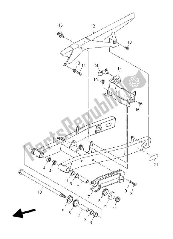 All parts for the Rear Arm of the Yamaha XJ6F 600 2011