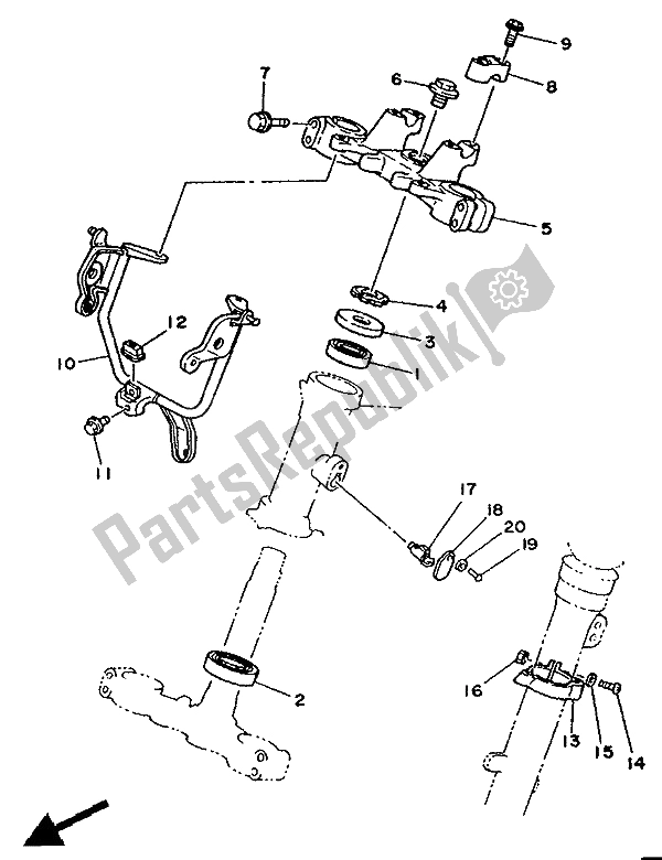 Todas las partes para Direccion de Yamaha XT 350 1986