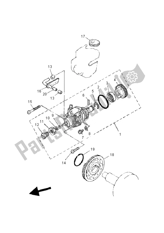 Tutte le parti per il Pompa Dell'olio del Yamaha PW 80 2007