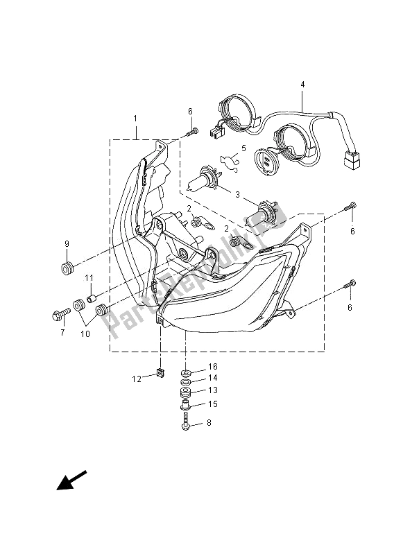 Tutte le parti per il Faro del Yamaha YP 400R 2013