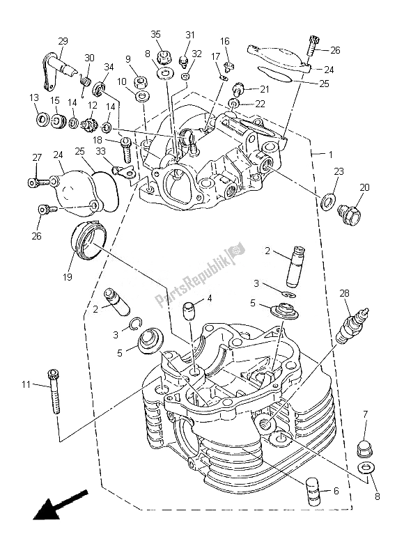 All parts for the Cylinder Head of the Yamaha SR 400 2014