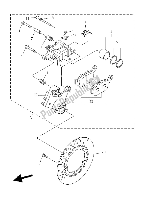 Toutes les pièces pour le étrier De Frein Arrière du Yamaha XJ6S Diversion 600 2010