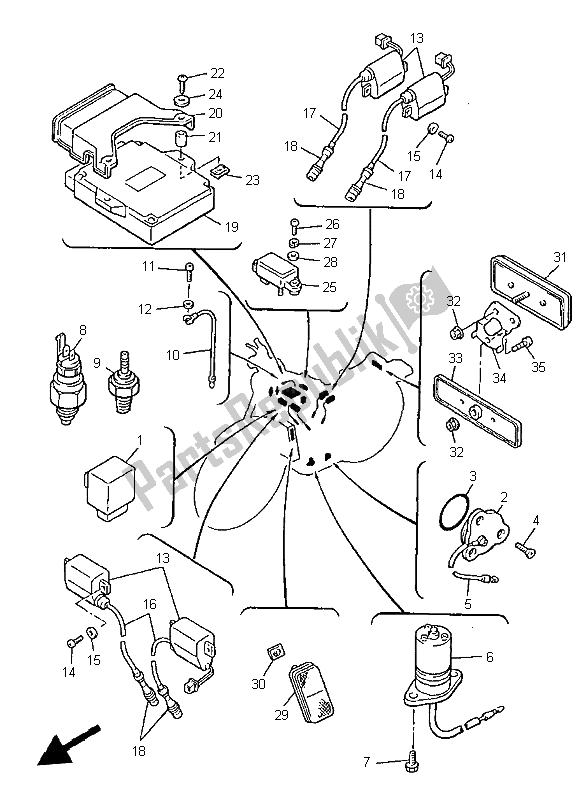 All parts for the Electrical 1 of the Yamaha V MAX 12 1200 1999