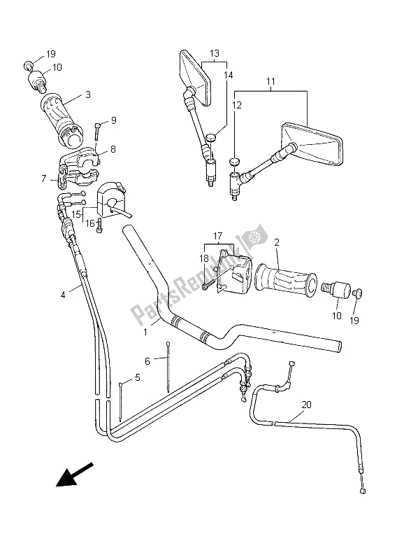 Todas las partes para Manija De Dirección Y Cable de Yamaha XJR 1300 2003