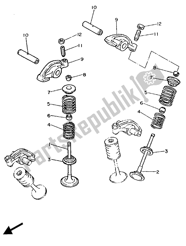 All parts for the Valve of the Yamaha XV 535 Virago 1989