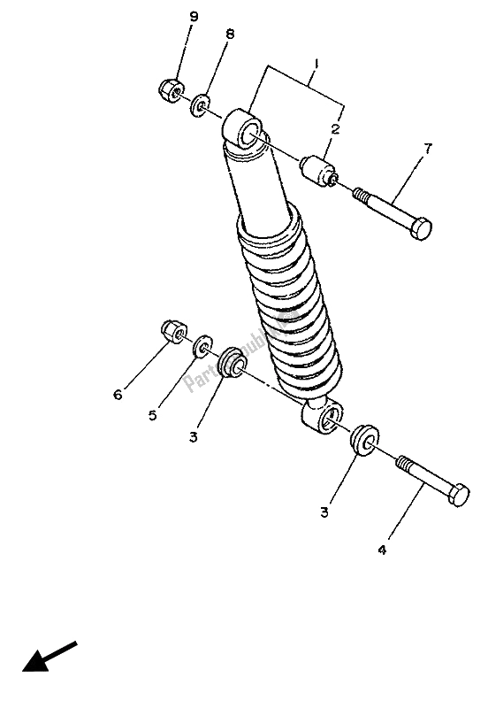 Tutte le parti per il Sospensione Posteriore del Yamaha DT 125E 1989