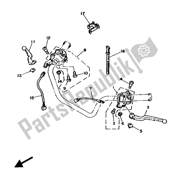 Toutes les pièces pour le Interrupteur Et Levier De Poignée du Yamaha SR 125 1989
