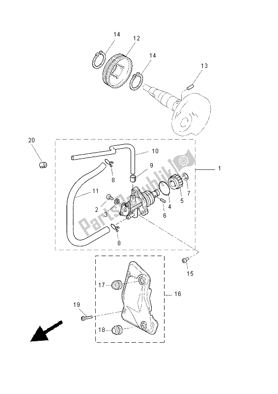 Tutte le parti per il Pompa Dell'olio del Yamaha NS 50N 2014