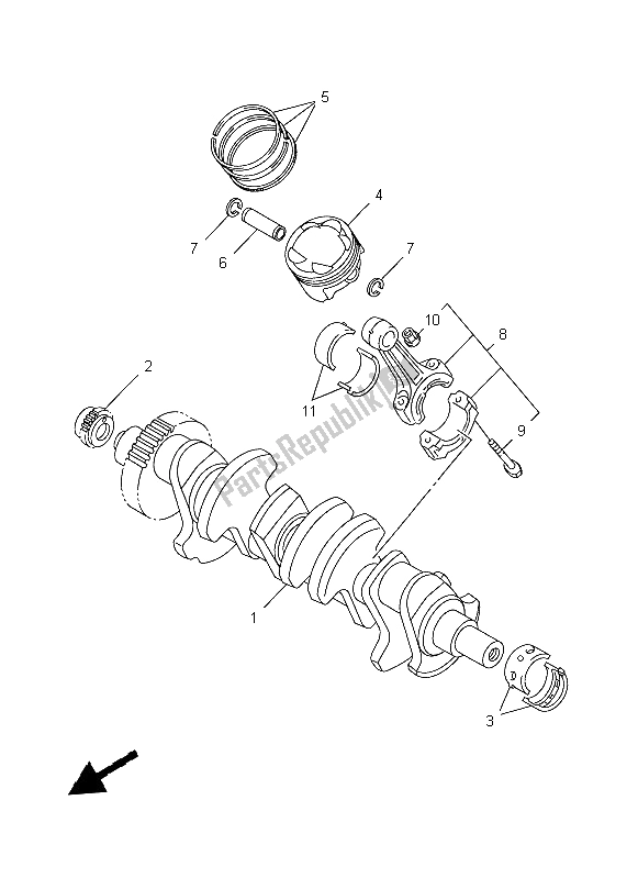 All parts for the Crankshaft & Piston of the Yamaha YZF R1 1000 1999