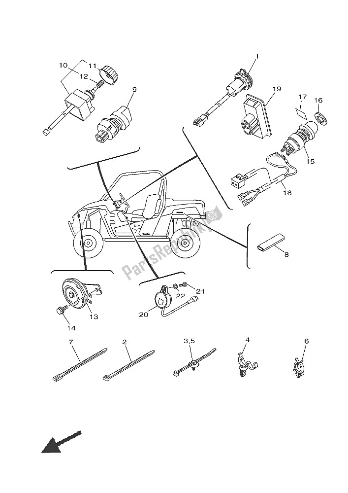 All parts for the Electrical 2 of the Yamaha YXE 700 ES 2016