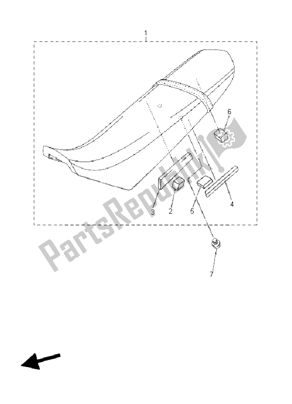 All parts for the Seat of the Yamaha WR 250X 2008