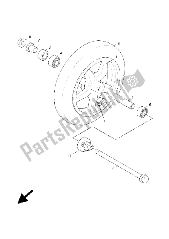 Tutte le parti per il Ruota Anteriore del Yamaha XC 125 Cygnus X 2006