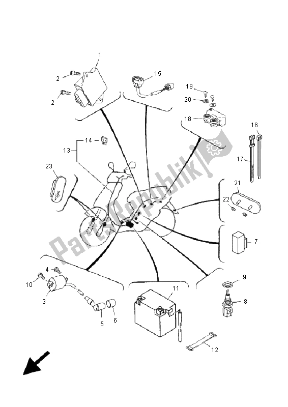 All parts for the Electrical 2 of the Yamaha YN 50F 4T Neos 2009
