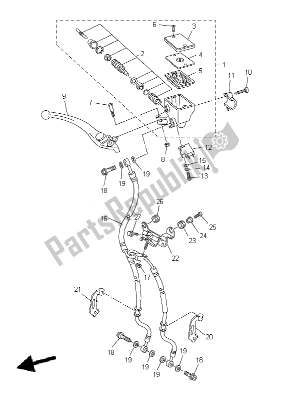 All parts for the Front Master Cylinder of the Yamaha FZ8 N 800 2013
