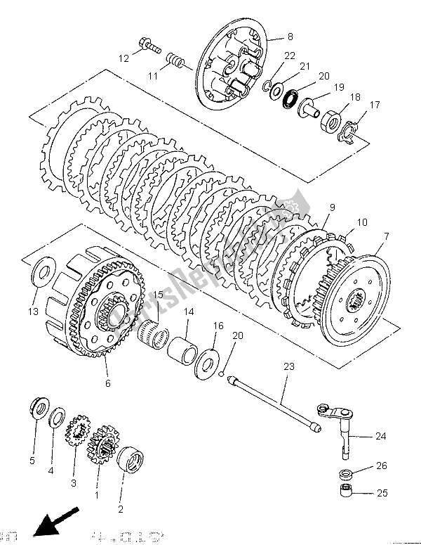 Tutte le parti per il Frizione del Yamaha WR 250Z 1997