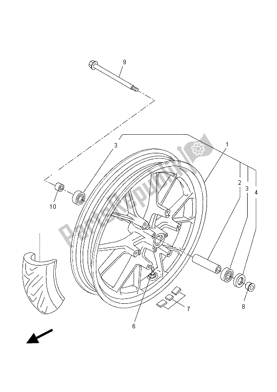 Tutte le parti per il Ruota Anteriore del Yamaha MT 125A 2015