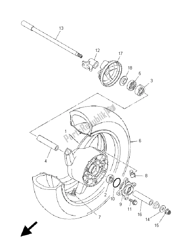 Tutte le parti per il Ruota Posteriore del Yamaha XP 500A T MAX 2005